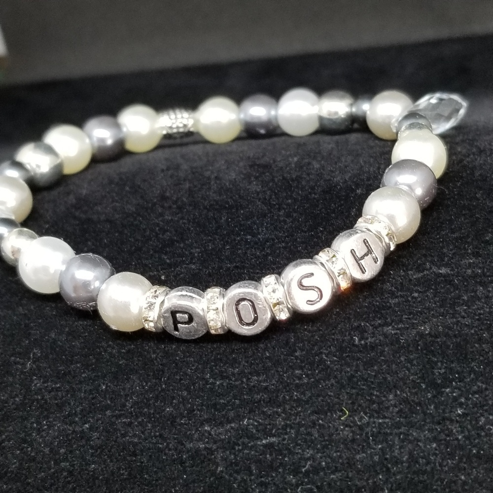 POSH Artisan Silver, Gunmetal & Pearl  Bracelet - Picture 7 of 8